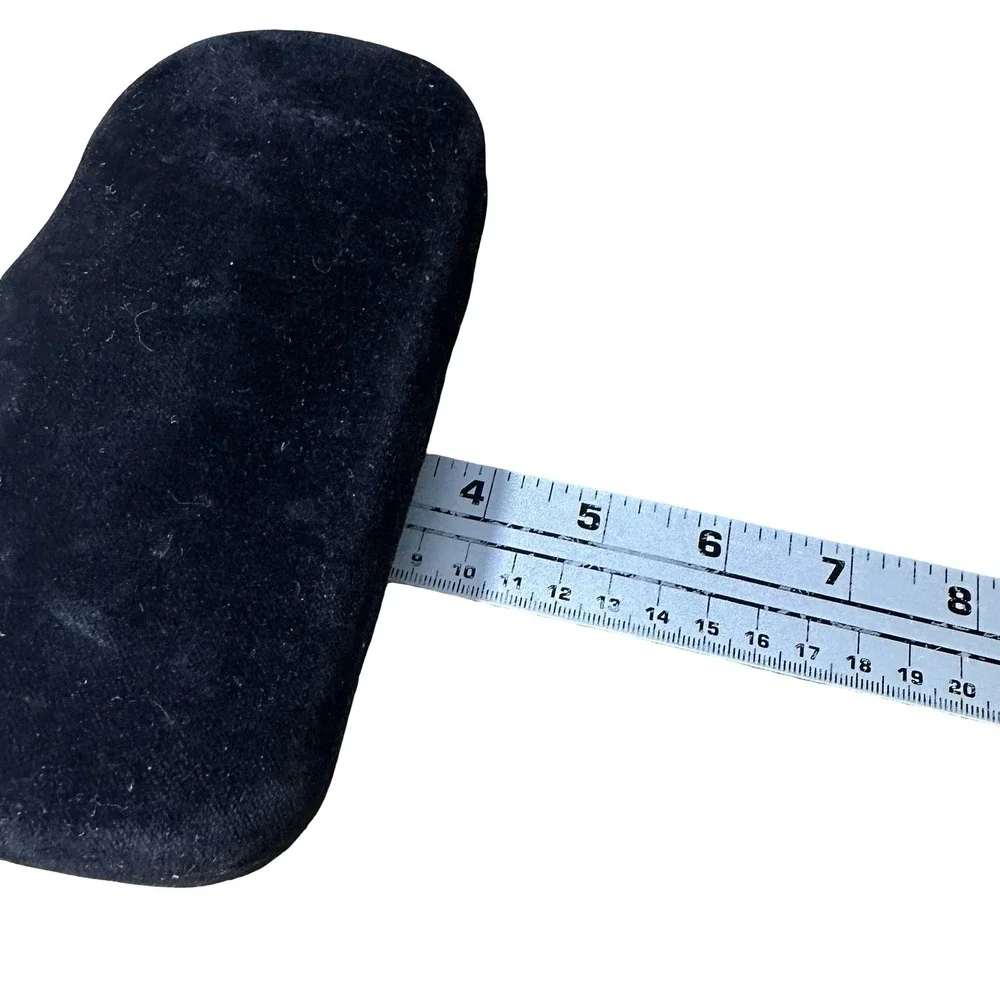 Gucci Black Velvet Sunglasses Case Light Blue Satin Lining Gold Logo Italy